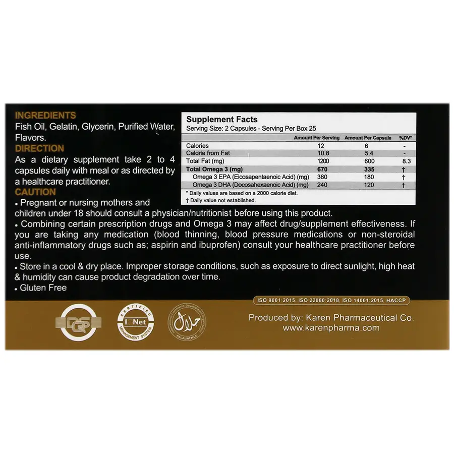 قرص امگا-3 گلدن سیز 2 قرص امگا-3 گلدن سیز